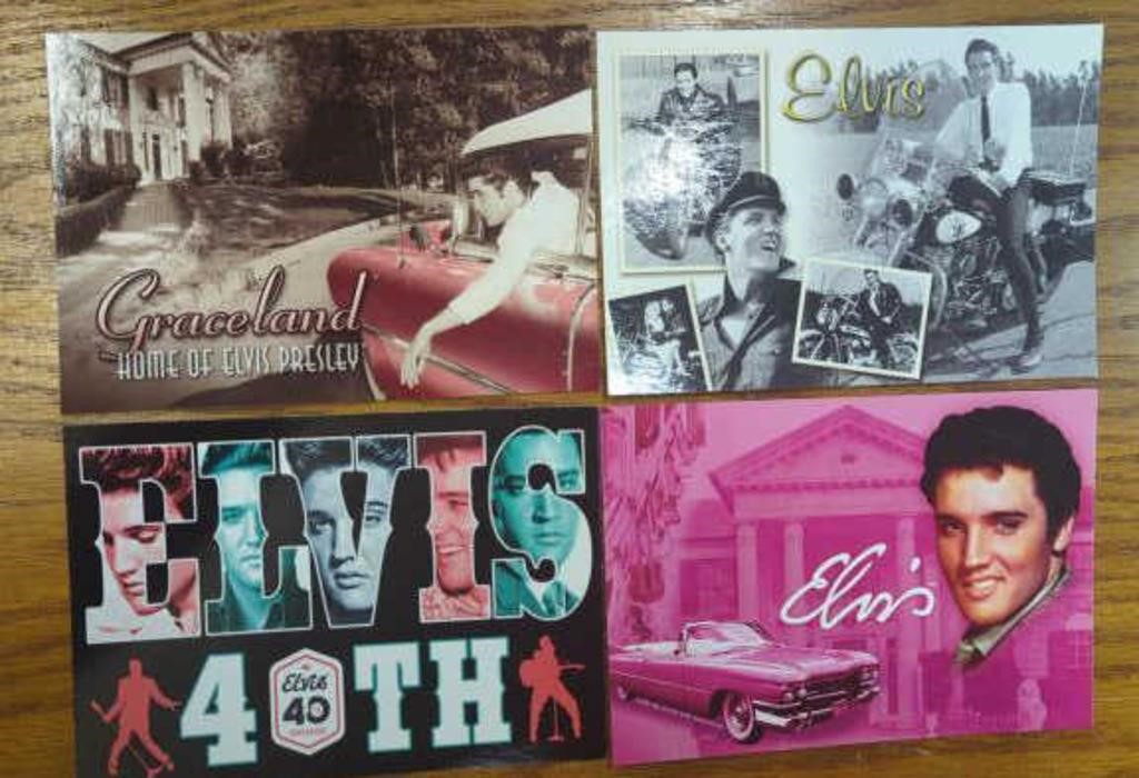 Lot of four Elvis Presley postcards