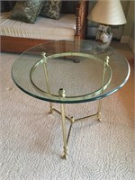 LaBarge Glass Top End Table