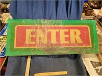 1 Sided Enter Sign - Dirty