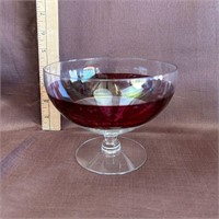 Glass/Flashed Red Dish