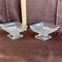 2pc Glass Cany/Dessert Dishes