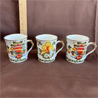 3 Vintage Rosina Queens England Bone China Mugs