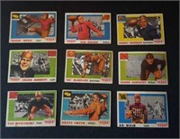 9 different 1955 Topps All American football