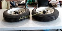 2 Trailer Tires with Hub assemblies size 4.80 - 12