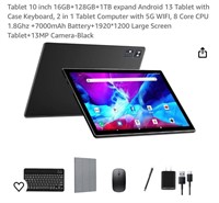 Tablet 10 inch 16GB+128GB+1TB expand Android 13