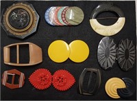 Belt buckles - bakelite & plastic