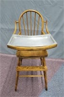 Vintage High Chair with Metal Tray Insert