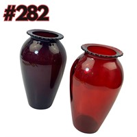 Ruby Vases, Awesome Look!  2 for one money!