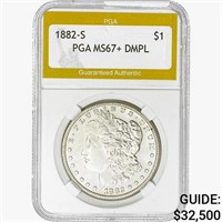 1882-S Morgan Silver Dollar PGA MS67+ DMPL