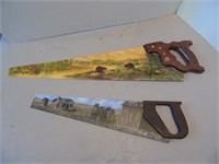2 Decorative / painted Saws