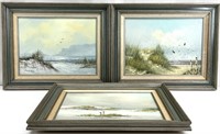 3 Signed Seascape Oil Paintings