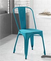 Distressed Metal Stackable Chair,