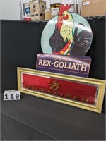 Framed Budweiser & Rex Goliath Sign