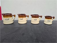 Vintage Measuring Cups Pottery Drip Ware Set of 4