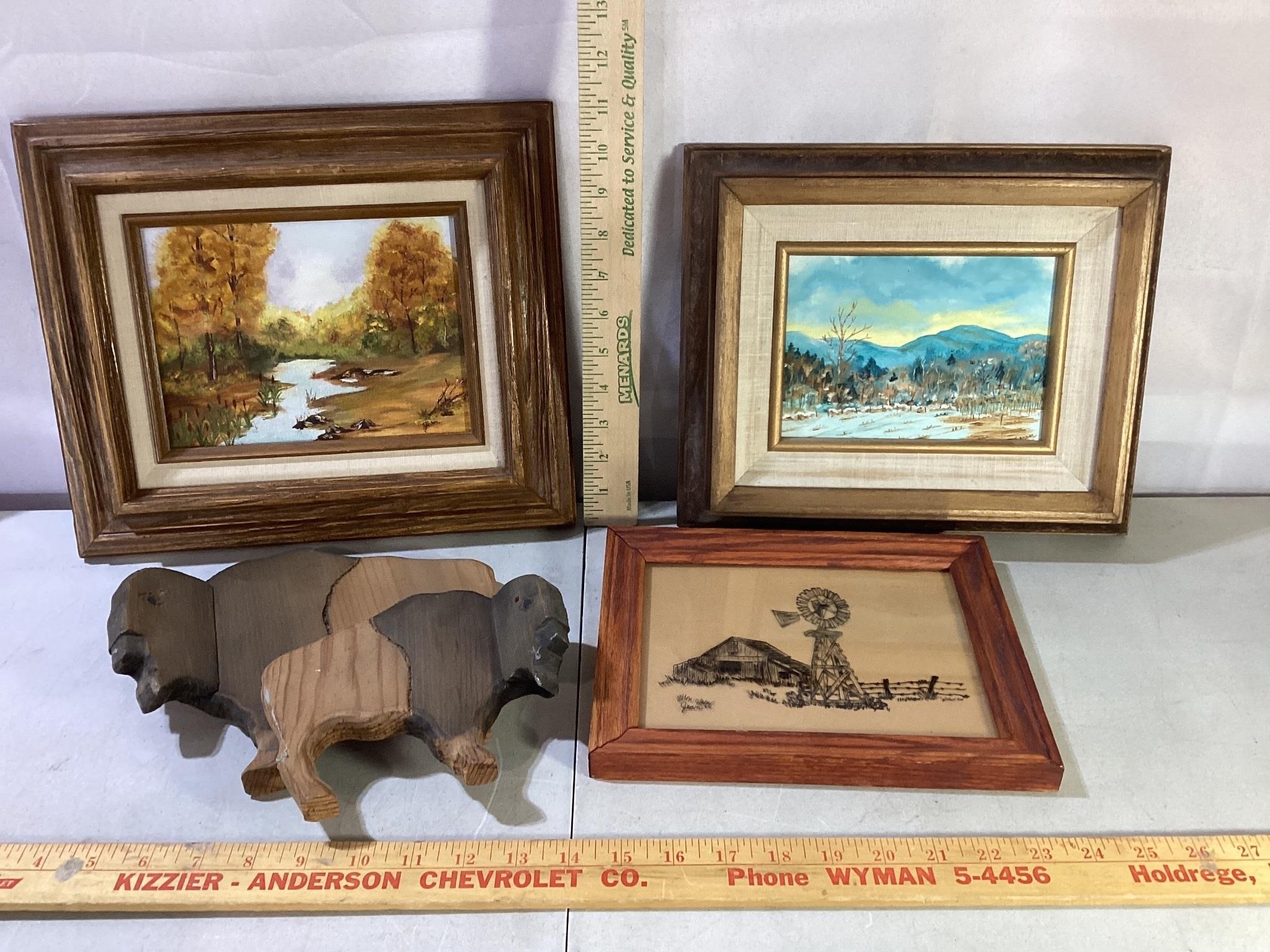 Wooden Bison, Paintings & Drawing