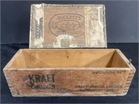 Vintage Tuckett’s Preferred wooden cigar box, and