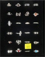 24- Sterling silver rings, size 4-9