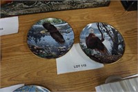 2-John Pitcher Eagle collector plates, 1991