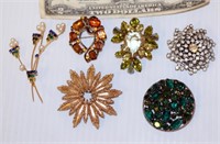 Vintage Rhinestone Brooches w Regency & Judy Lee