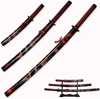 Handmade Japanese Katana 3-Piece Set,with Displayd