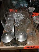 FLAT MISC. GLASSWARE - CANDLE HOLDERS