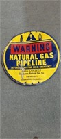 Steel natural gas pipeline sign