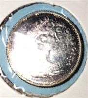 1967 Canada silver 10 cent coin