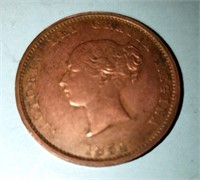1851 New Brunswik half penny token high grade