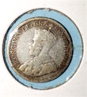 1913 Canada 10 cents silver coin