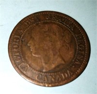 1859 Canada large cent coin