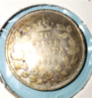 1914 Canada 10 cent silver coin