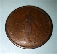 1837 penny deux sous Canada large token coin