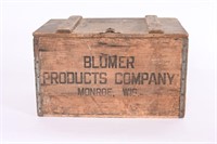 Vintage Blumer Products Wooden Beer Crate