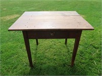 Vintage Wood Farm Table w/Drawer 30x38x30