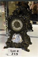 Metal Cased Mantle Clock: