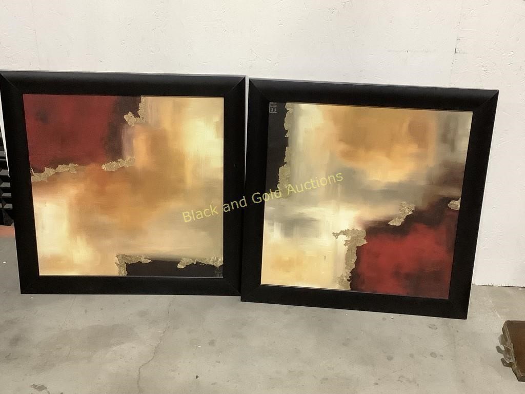 (2) Framed Matching Paintings