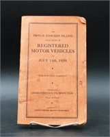 PEI YEARBOOK OF REGISTERED MOTOR VEHICLES TO 1939