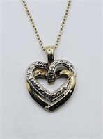 Sterling Silver Vermeil Heart Necklace