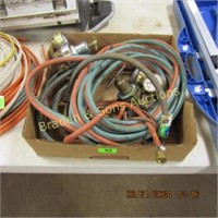 BOX OF ASSORTIED HOSE AND GUAGES