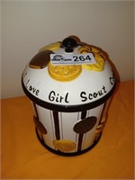 "I LOVE GIRL SCOUT COOKIES" cookie jar