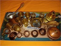 Copper and brass miniatures cups, pots etc.