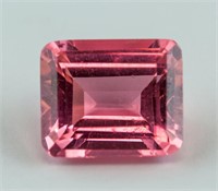 5.30ct Emerald Cut Pink Ruby Gemstone