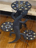 24” Tall Plant Stand with Lizard Motifs