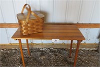 Antique Collapsable Table w/ Measurement & Basket