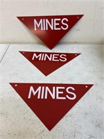Metal mines signs