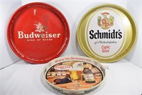 Budweiser, Schmidt's & Genesee Beer Trays