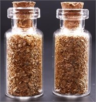 Lot of 2 small vials of gold flakes