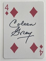 Actress Coleen Gray signed playing card