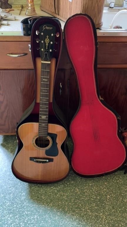 Greco Acoustic Guitar With Case and Strap
