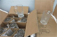 2 CASES NEW GLASS BEER STEINS (MEDIUM & LARGE)